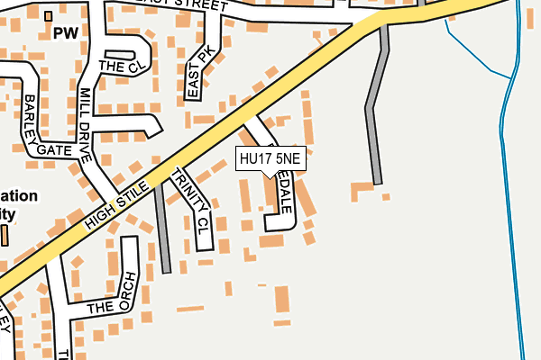 HU17 5NE map - OS OpenMap – Local (Ordnance Survey)