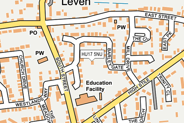 HU17 5NU map - OS OpenMap – Local (Ordnance Survey)