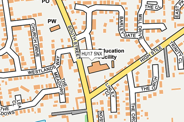 HU17 5NX map - OS OpenMap – Local (Ordnance Survey)