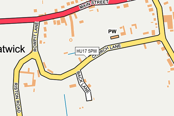 HU17 5PW map - OS OpenMap – Local (Ordnance Survey)
