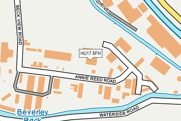 HU17 6FH map - OS OpenMap – Local (Ordnance Survey)
