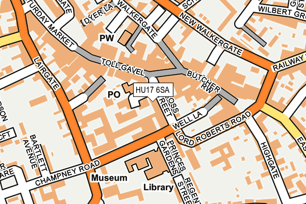 HU17 6SA map - OS OpenMap – Local (Ordnance Survey)