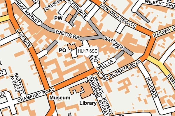 HU17 6SE map - OS OpenMap – Local (Ordnance Survey)