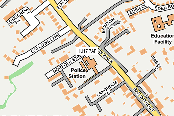 HU17 7AF map - OS OpenMap – Local (Ordnance Survey)