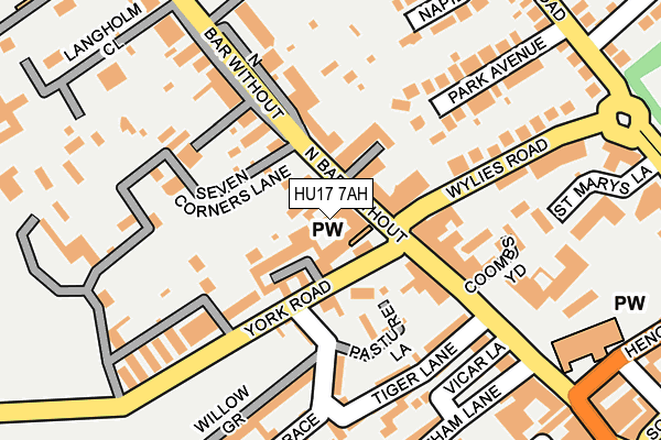 HU17 7AH map - OS OpenMap – Local (Ordnance Survey)
