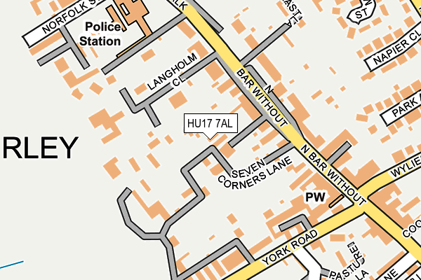 HU17 7AL map - OS OpenMap – Local (Ordnance Survey)