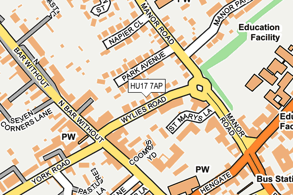 HU17 7AP map - OS OpenMap – Local (Ordnance Survey)