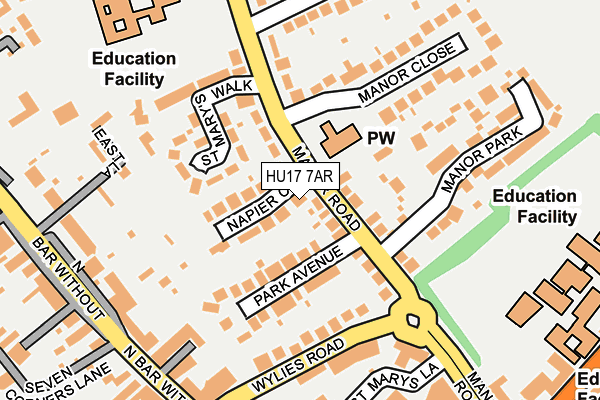 HU17 7AR map - OS OpenMap – Local (Ordnance Survey)
