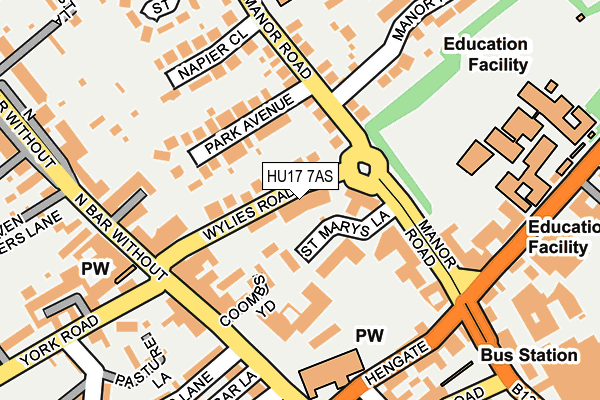 HU17 7AS map - OS OpenMap – Local (Ordnance Survey)