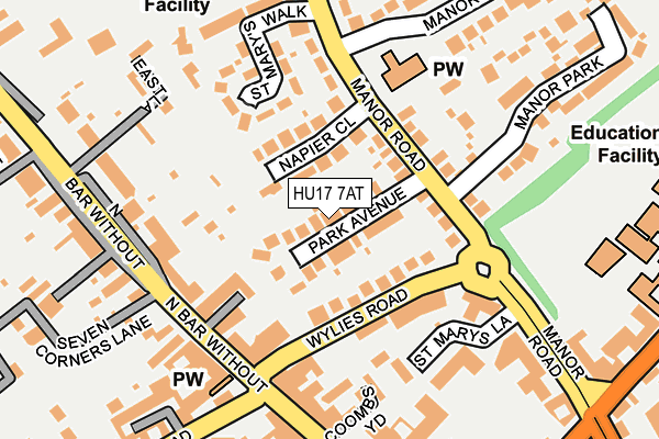 HU17 7AT map - OS OpenMap – Local (Ordnance Survey)