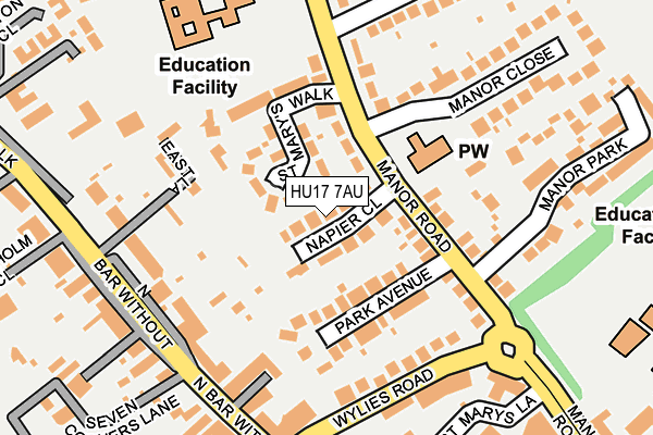 HU17 7AU map - OS OpenMap – Local (Ordnance Survey)