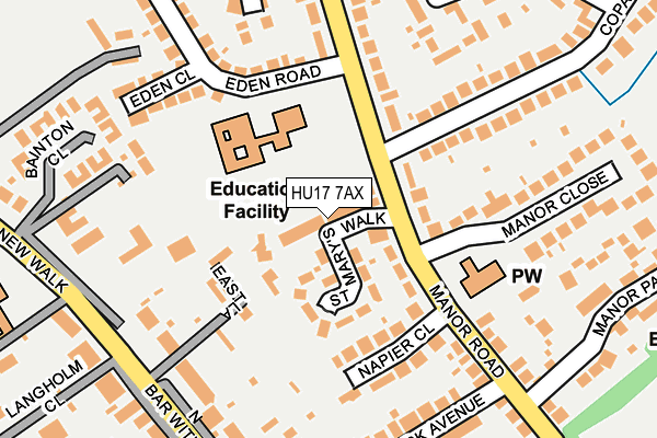 HU17 7AX map - OS OpenMap – Local (Ordnance Survey)