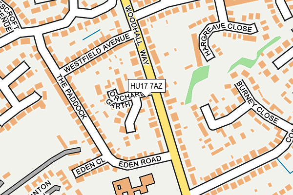 HU17 7AZ map - OS OpenMap – Local (Ordnance Survey)