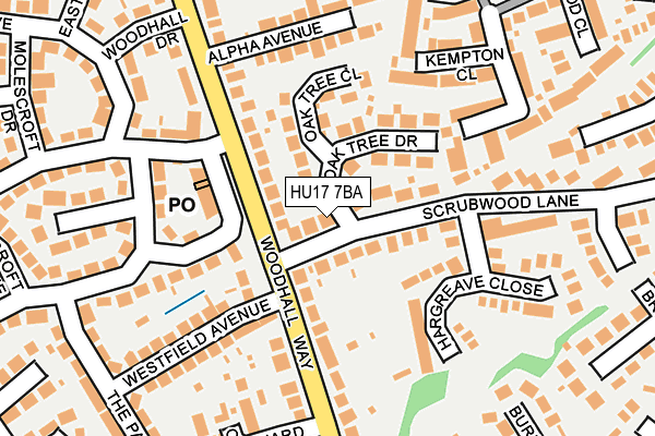 HU17 7BA map - OS OpenMap – Local (Ordnance Survey)