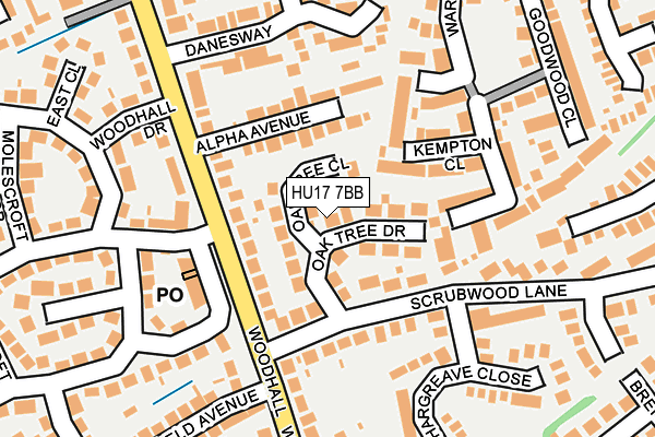 HU17 7BB map - OS OpenMap – Local (Ordnance Survey)