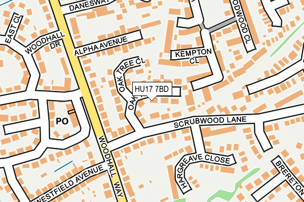 HU17 7BD map - OS OpenMap – Local (Ordnance Survey)