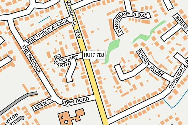 HU17 7BJ map - OS OpenMap – Local (Ordnance Survey)