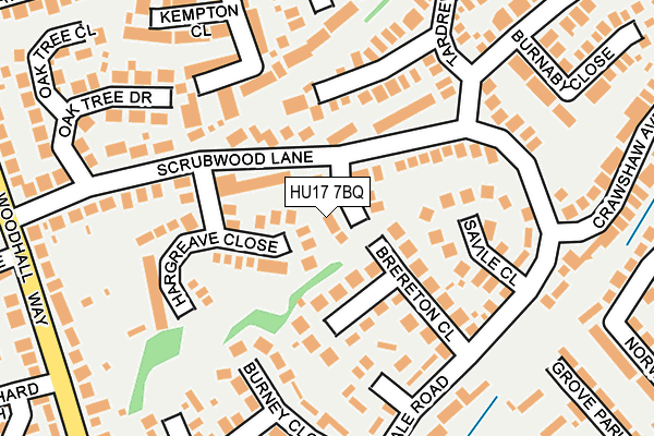 HU17 7BQ map - OS OpenMap – Local (Ordnance Survey)