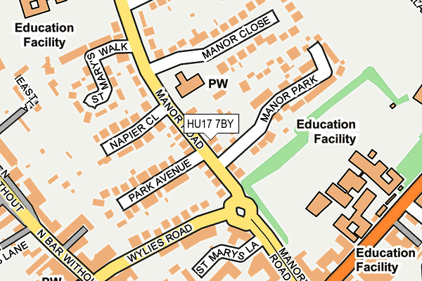 HU17 7BY map - OS OpenMap – Local (Ordnance Survey)