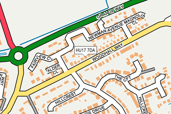 HU17 7DA map - OS OpenMap – Local (Ordnance Survey)