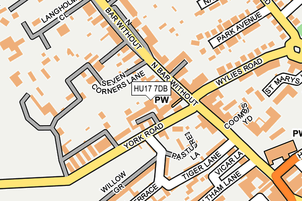 HU17 7DB map - OS OpenMap – Local (Ordnance Survey)