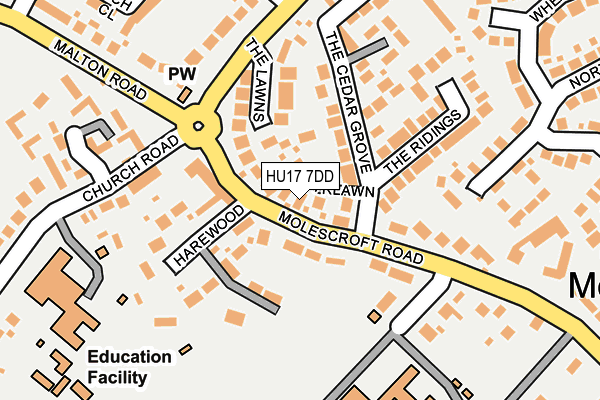 HU17 7DD map - OS OpenMap – Local (Ordnance Survey)