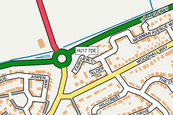 HU17 7DE map - OS OpenMap – Local (Ordnance Survey)