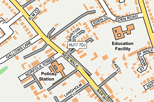 HU17 7DJ map - OS OpenMap – Local (Ordnance Survey)