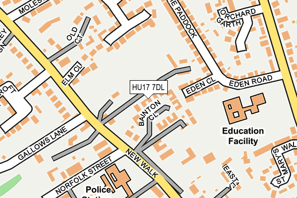 HU17 7DL map - OS OpenMap – Local (Ordnance Survey)