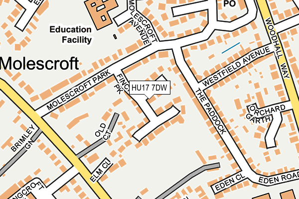 HU17 7DW map - OS OpenMap – Local (Ordnance Survey)