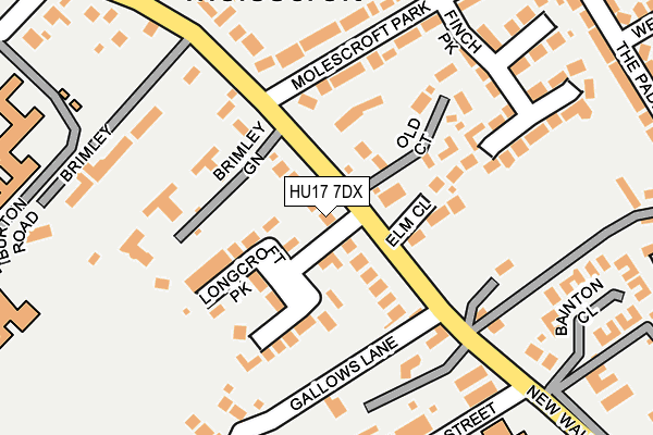HU17 7DX map - OS OpenMap – Local (Ordnance Survey)