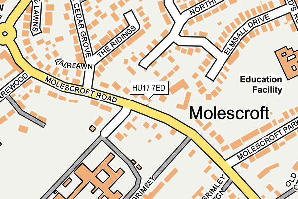 HU17 7ED map - OS OpenMap – Local (Ordnance Survey)