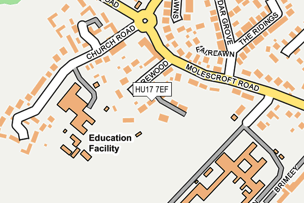 HU17 7EF map - OS OpenMap – Local (Ordnance Survey)
