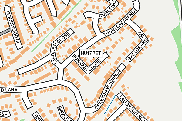 HU17 7ET map - OS OpenMap – Local (Ordnance Survey)