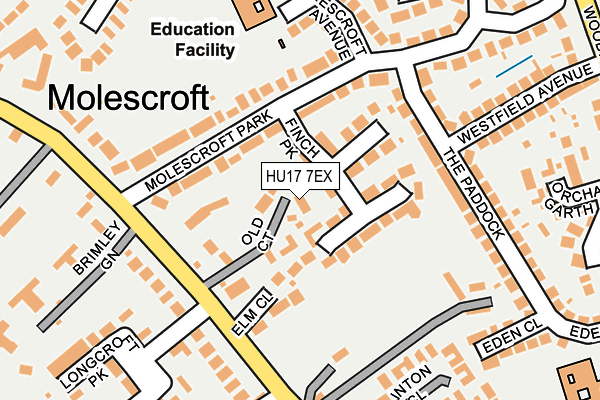 HU17 7EX map - OS OpenMap – Local (Ordnance Survey)