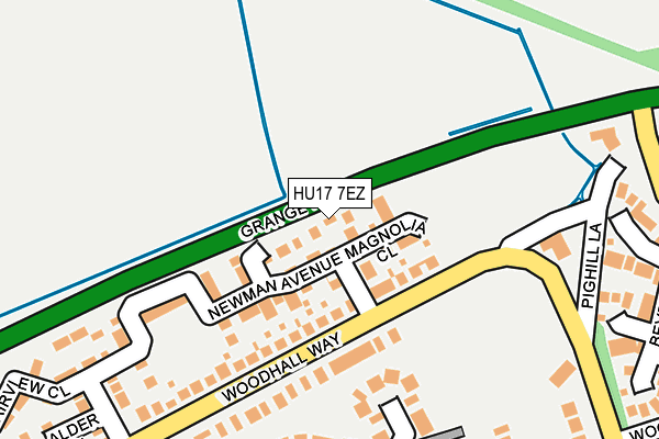 HU17 7EZ map - OS OpenMap – Local (Ordnance Survey)