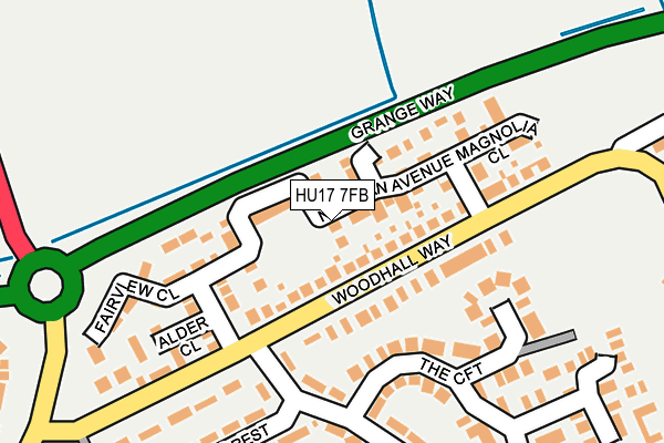 HU17 7FB map - OS OpenMap – Local (Ordnance Survey)