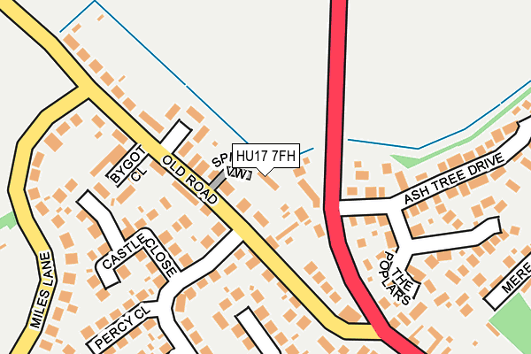 HU17 7FH map - OS OpenMap – Local (Ordnance Survey)