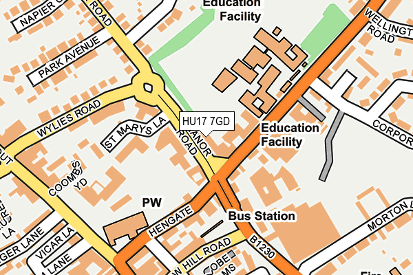 HU17 7GD map - OS OpenMap – Local (Ordnance Survey)