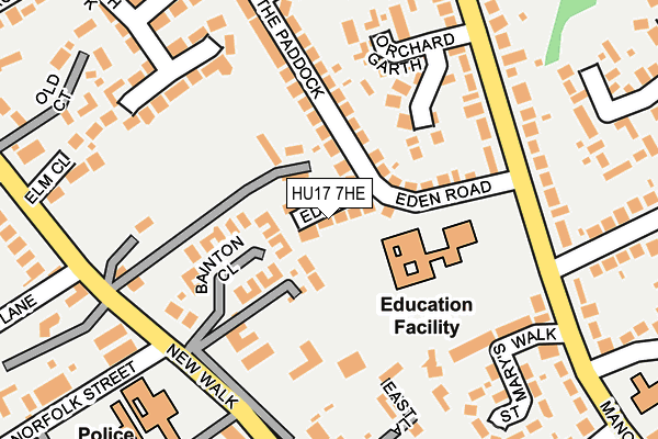 HU17 7HE map - OS OpenMap – Local (Ordnance Survey)