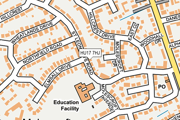 HU17 7HJ map - OS OpenMap – Local (Ordnance Survey)