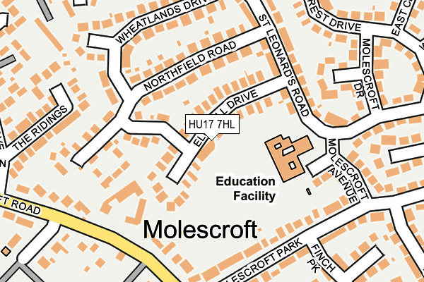 HU17 7HL map - OS OpenMap – Local (Ordnance Survey)