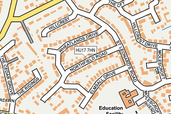 HU17 7HN map - OS OpenMap – Local (Ordnance Survey)