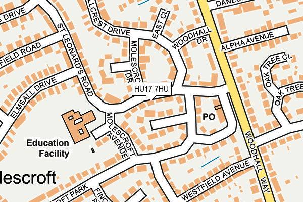 HU17 7HU map - OS OpenMap – Local (Ordnance Survey)