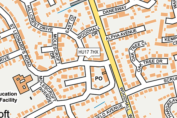 HU17 7HX map - OS OpenMap – Local (Ordnance Survey)