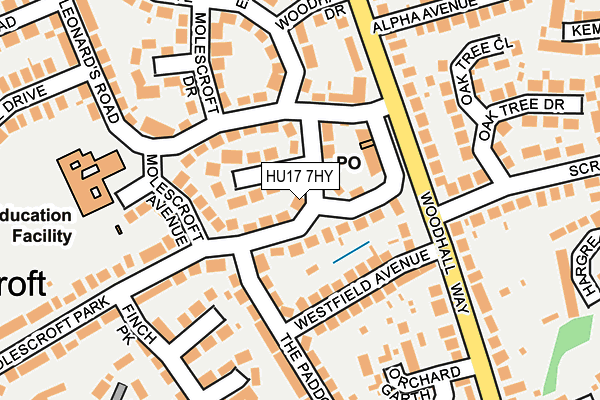 HU17 7HY map - OS OpenMap – Local (Ordnance Survey)