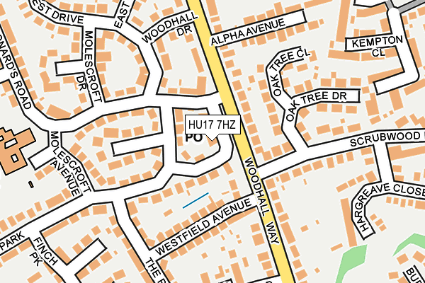 HU17 7HZ map - OS OpenMap – Local (Ordnance Survey)