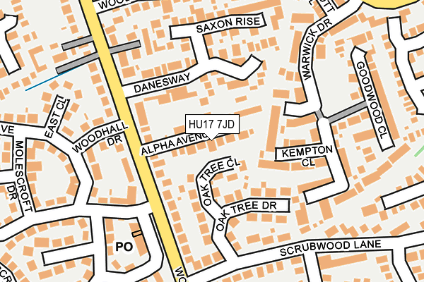 HU17 7JD map - OS OpenMap – Local (Ordnance Survey)