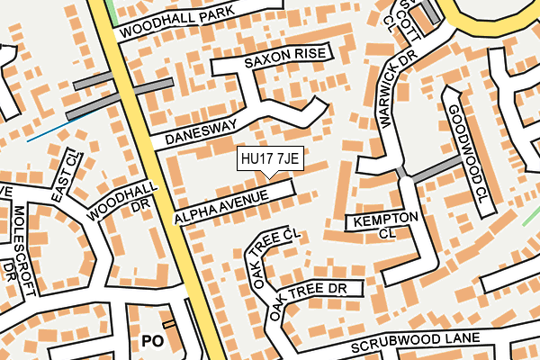 HU17 7JE map - OS OpenMap – Local (Ordnance Survey)