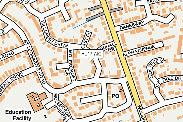 HU17 7JG map - OS OpenMap – Local (Ordnance Survey)
